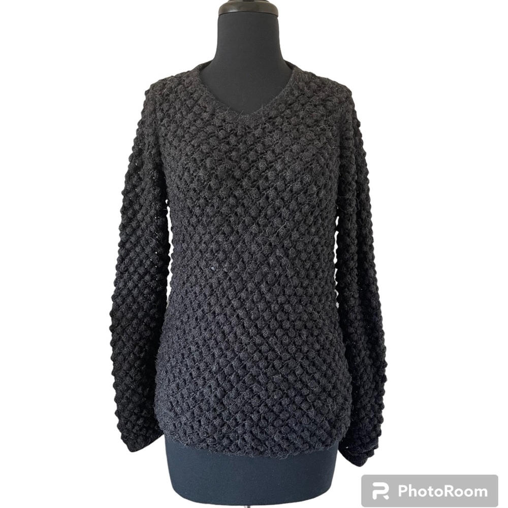 Alpaca Blend Gray Sweater Handmade size XS